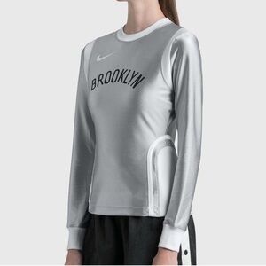 Nike Women's Silver Long Sleeve Brooklyn Tee